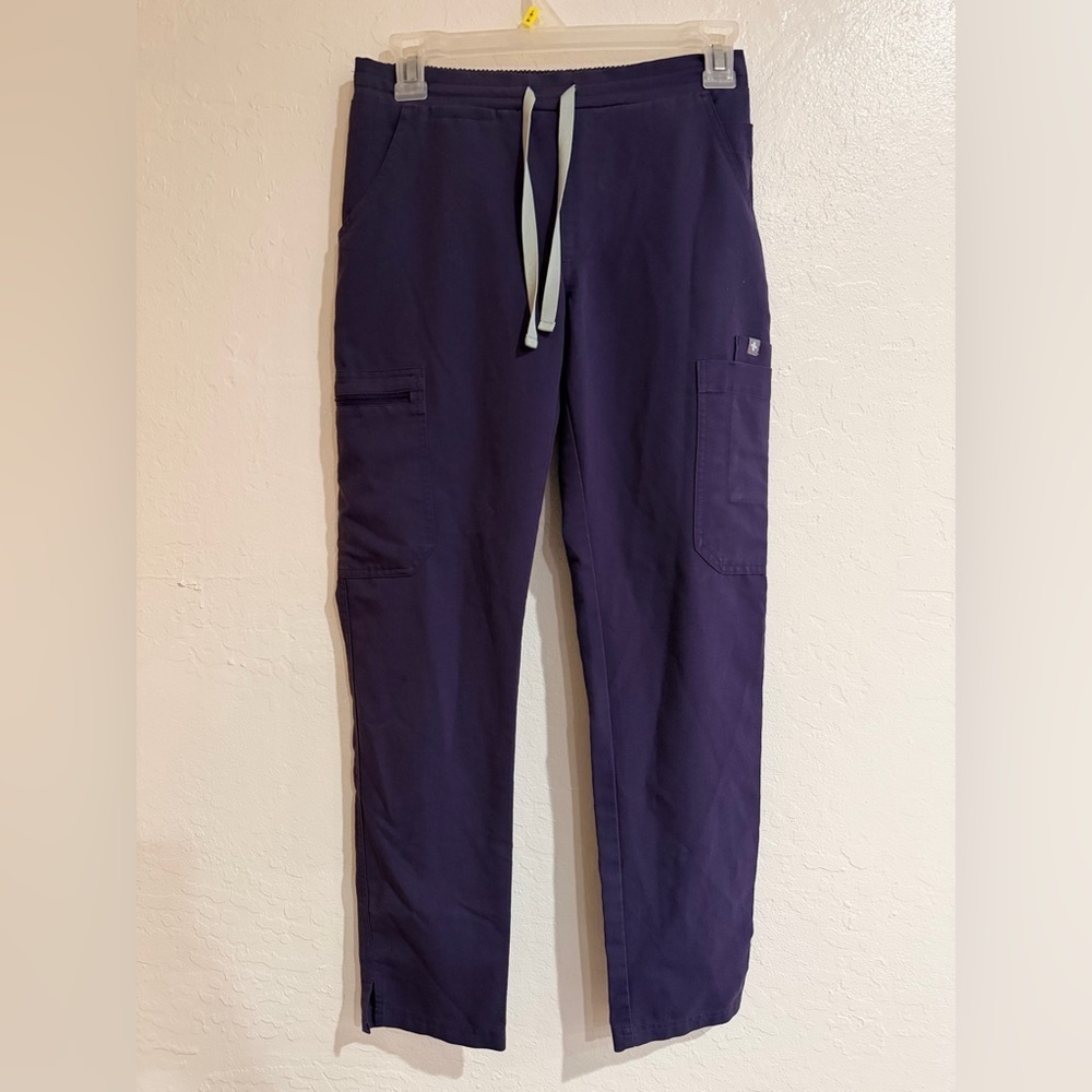 Figs Technical Collection Scrub Pants Deep Purple Drawstring Size XXS/P